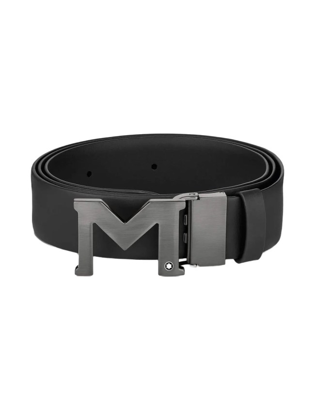 Montblanc M Tokalı Siyah 35 mm Deri Kemer 129445